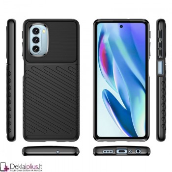 Thunder guminis dėklas - juodas (telefonui Motorola Moto G51)